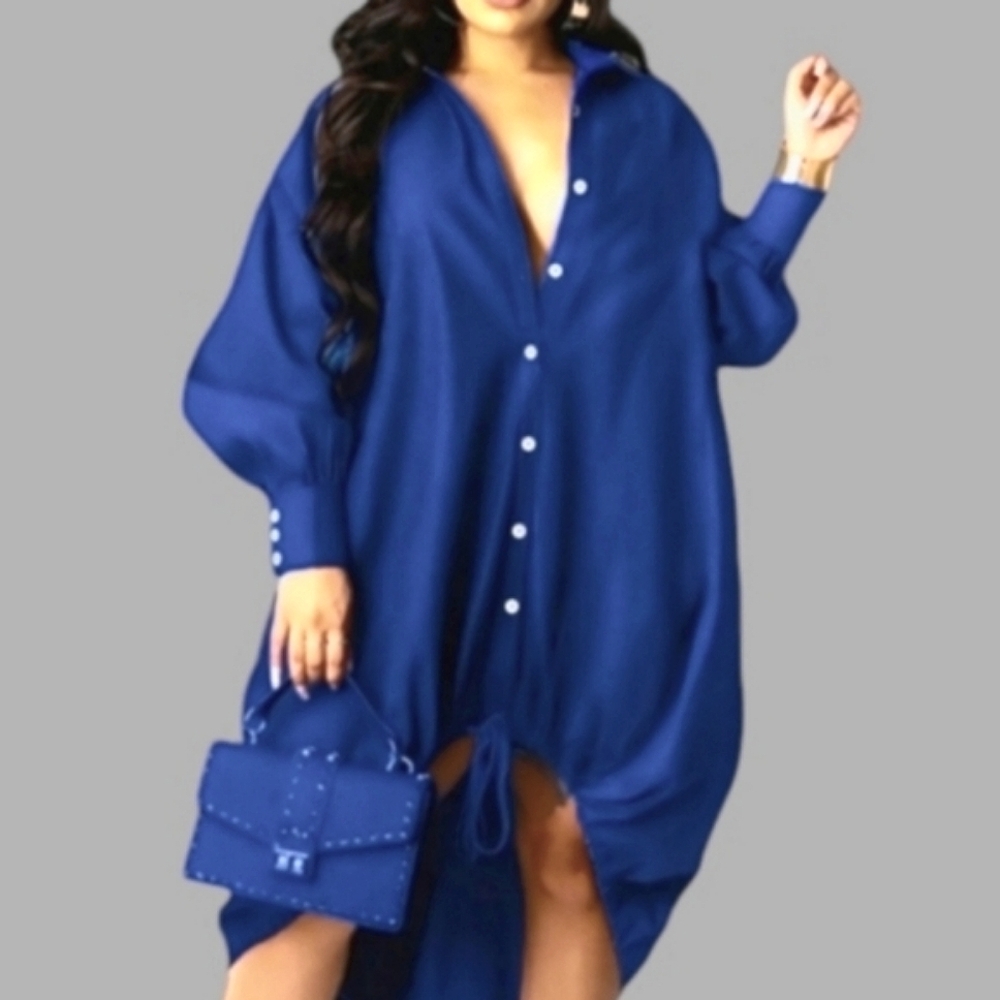 🛑BOGO FREE 🆕Chic Collared Button-Down Shirt Dress